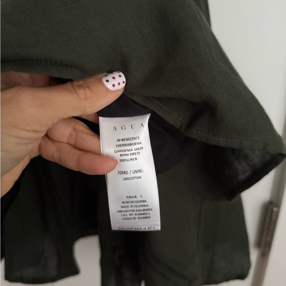 Agua by Agua Bendita Hierbabuena Gardenia Embroidered Mini Dress Forest Green - Picture 10 of 11